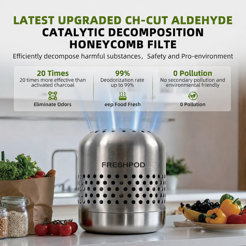 FreshPod™ by Bylo – Fridge Odor & Bacteria Purifier Destroys odors at the molecular level